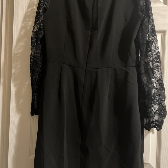 Ivy & Blu Women's Elegant Floral Lace Sleeves Pencil Dress -Black size 16 - Picture 13 of 15